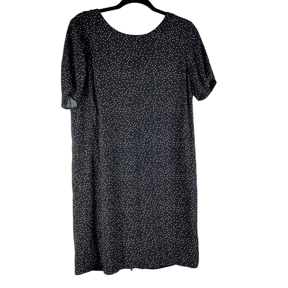 Madewell Zip Back Polka Dot Shift Dress Black White Womens Size 8 Style F5169